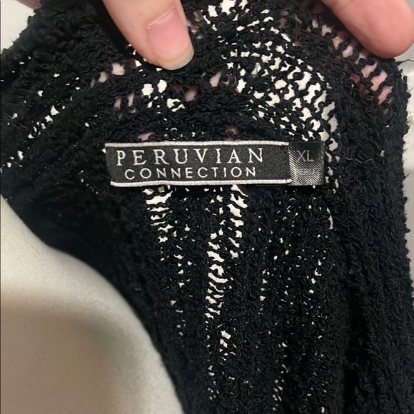 Peruvian Connection Elegant Black Women's Cardigan Drapey Bell Sleeve Sweater - Picture 6 of 6